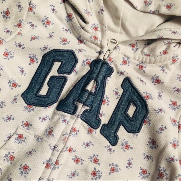 Baby GAP 6-12 months Floral Zip Hoodie w/ pockets - Picture 2 of 5